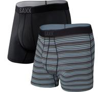 Saxx - Quest Quick Dry Mesh Boxer Brief Fly 2-Pack - Kunstfaserunterwäsche, Gr. XL, grau/schwarz (SunriseStripe/BlackII)