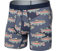 Saxx - Quest Quick Dry Mesh Boxer Brief Fly - Kunstfaserunterwäsche, Gr. XL, blau (MosaicTrout/Maritime)