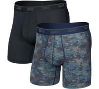 Saxx Underwear - Pack / Paket / Set mit 2 atmungsaktiven Boxershorts - Quest Quick-Dry Mesh BB Fly 2pk - Matrix Camo/Black für Herren - Größe XXL - schwarz XXL