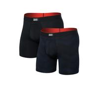 Saxx - Multi-Sport Mesh Boxer Brief Fly 2-Pack - Kunstfaserunterwäsche, Gr. XL, schwarz (FullTiltChevron/Black)