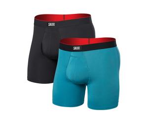 Saxx Underwear - 2er-Set atmungsaktive Boxershorts - Herren - Multi-Sport Mesh 2Pk - Multi-Sport Mesh 2Pk Hydro Blue / Faded Black für Blau M