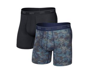 Saxx Underwear - 2er-Set atmungsaktive Boxershorts - Herren - Quest Quick Dry Mesh 2pk - Quest Quick-Dry Mesh BB Fly 2pk Matrix Camo/Black schwarz XXL