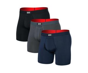 Saxx Underwear - 3er-Pack atmungsaktive Boxershorts - Herren - Multi-Sport Mesh 2Pk - Multi-Sport Mesh 3Pk Turbulence / Navy / Black für Grau M
