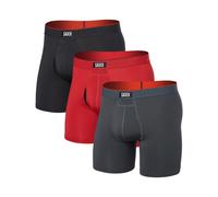 Saxx Underwear - 3er-Set atmungsaktive Boxershorts - Herren - Multi-Sport Mesh 3Pk - Multi-Sport Mesh BB 3pk Sunset Red/Trblnce/FD Blk für Rot L