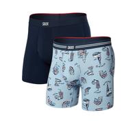 Saxx Underwear - Atmungsaktive Stretch-Boxershorts - Herren - Vibe Xtra Soft Comfort BB Fly High Brow Low Life/Navy 2pk - Vibe Xtra Soft Blau L