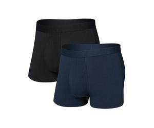 Saxx Underwear - Boxershorts aus atmungsaktiver Stretch-Baumwolle - Herren - Droptemp Cooling Cotton Trunk Fly Dark Ink/Black 2pk - schwarz S