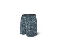 SAXX Underwear Co. Badeshorts - Cannonball 2N1 Lange Badehose Mit Taschen - Boardshorts Mit Mesh-Innenschuh Herren, Graue Fischschuppen, Small
