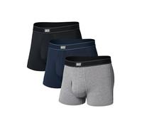 SAXX Underwear Co. Daytripper Herren Comfort Stretch Trunk Fly 3er-Pack, Schwarz/Grau/Marineblau, Large