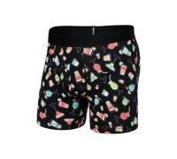 SAXX Underwear Co. Droptemp Herren-Boxershorts, kühlende Baumwolle, Happy Hour, Schwarz, Größe L