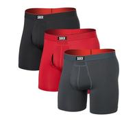 SAXX Underwear Co. Herren-Boxershorts aus Netzstoff, 3er-Pack, Sunset Red/Turbublence/Faded Black, Large