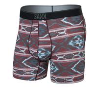 Saxx Underwear Co. Herren Quest Boxer Brief Fly Retroshorts, Ikat Stripe-Multi, Large