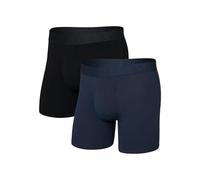 SAXX Underwear Co. Herren-Unterwäsche mit Beutel, Droptemp kühlende Baumwolle, Boxershorts, 2 Stück, Dunkle Tinte/Schwarz, X-Large