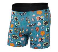 SAXX Underwear Co. Herren-Unterwäsche mit Beutel, Droptemp kühlende Baumwolle, Boxershorts, Hosenschlitz, Außenseite in Hydroblau, Large