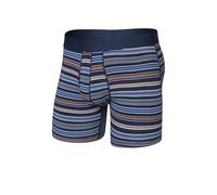 Saxx Underwear Co. Herren-Unterwäsche mit Beutel, Droptemp kühlende Baumwolle, Boxershorts, Hosenschlitz, Vivid Stripe/Maritim, Large