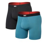 Saxx Underwear Co. Herren-Unterwäsche mit Beutel, Multi-Sport-Netz-Boxershorts, 2 Stück, Hydro Blue/Faded Black, Medium