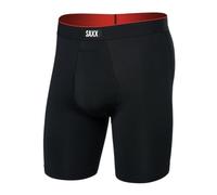 SAXX Underwear Co. Herren-Unterwäsche mit Beutel, Multisport-Mesh, langer Boxershorts, Hosenschlitz, Schwarz, Medium