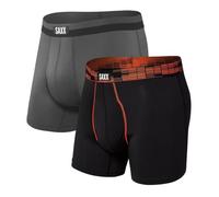 SAXX Underwear Co. Herren-Unterwäsche mit Beutel, Sport-Netz-Boxershorts, 2 Stück, Black Digi Dna/Graphit, Small