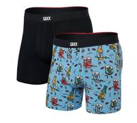 SAXX Underwear Co. Vibe Xtra Herren-Boxershorts, 2 Stück, mit integrierter Beutelunterstützung, modisch, Bierhockey/Schwarz, Large