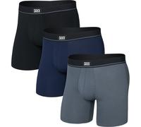 Saxx Underwear Herren Essential Cotton Brief Fly 3er Pack Boxer (Größe XXL, schwarz)