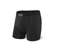 SAXX Underwear Herren Vibe Boxer Kurze Unterhose Funktionsunterwäsche, Black/Black, S