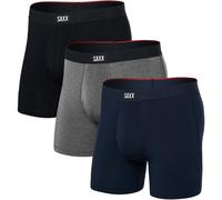 SAXX Underwear Co. Vibe Herren-Boxershorts, extra weich, 3er-Pack, Schwarz/Dunkelgrau meliert/Marineblau, XX-Large