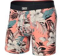 Saxx Underwear Vibe Xtra Brief Fly Boxershorts 2XL Hibiscus Jungle / Coral