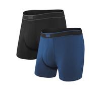 Saxx Underwear - Pack / Paket / Set aus 2 bequemen Boxershorts - Daytripper Comfort Stretch BB Fly 2pk Black/City Blue für Herren - Größe L - schwarz schwarz L