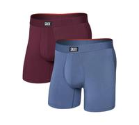 Saxx Underwear - Pack / Paket / Set mit 2 atmungsaktiven Boxershorts - Vibe Xtra BB Fly 2pk Maroon/Washed Indigo für Herren - Größe M - Bordeaux Bordeaux M