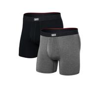 Saxx - Vibe Xtra Boxer Brief Fly 2-Pack - Kunstfaserunterwäsche, Gr. XXL, grau/schwarz (Black/DarkGreyHeather)