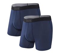 Saxx Unterwäsche Herren Boxershorts - Quest Schnelltrocknendes Mesh Herrenunterhosen - Boxershorts mit integrierter Pouch TM Unterstützung - 2er-Packung, Midnight Blau II, Mittel