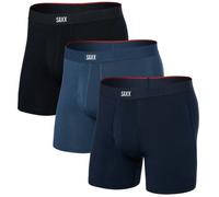 Saxx Underwear Vibe Xtra Brief Fly Boxershorts 3 Einheiten L Dark Denim / Navy / Black