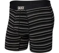 Saxx - Vibe Super Soft Boxer Brief - Kunstfaserunterwäsche, Gr. S, schwarz (BlackCoastStripe)