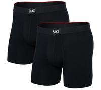 Saxx - Vibe Xtra Boxer Brief Fly 2-Pack - Kunstfaserunterwäsche, Gr. XL, schwarz (Black)