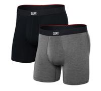 Saxx Underwear - Atmungsaktiver 2er-Pack Boxershorts - Vibe Xtra 2Pk Noir / Gris Foncé Chiné für Herren - Größe L - Grau Grau L