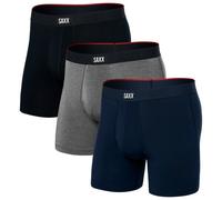 Saxx Underwear Vibe Xtra Brief Fly Boxershorts 3 Einheiten S Black / Dark Grey Heather / Navy