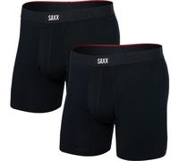 Saxx - Vibe Xtra Boxer Brief Fly 2-Pack - Kunstfaserunterwäsche, Gr. XXL, schwarz (Black)