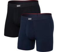 Saxx - Vibe Xtra Boxer Brief Fly 2-Pack - Kunstfaserunterwäsche, Gr. XXL, blau/schwarz (Black/Navy)