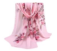 Sayla Schals Tücher Damen Winter Elegant Seidenschal Shawl Chiffon Blumen Seidentuch, Stola für Abendkleid Hochzeit, Luxuriöser Seide Schal Halstuch