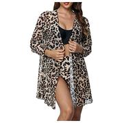 Saymany 3-teilige Anzüge für Damen Badeanzüge Bikini-Sets mit Cover-Ups Strickjacken Damen hawaiianische Bademode Blumendruck rückenfreier Bikini-Badeanzug Bademode-Set Strandponcho