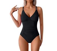 Saymany Badeanzug Damen V Ausschnitt Swimwear Badeanzüge Tummy Control Badeanzug Bademode Push Up Swimsuits Monokinis Strandmode Sport Schwimmanzug Monokini