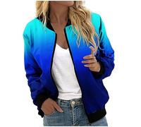 Saymany Bomberjacke Damen Stehkragen Patchwork Farbe Blouson Jacke Pilotenjacke Mit Taschen Casual Übergangsjacke Fliegerjacke Elegant Zip Up Outdoorjacke College Jacket Leichte Outwear Coat