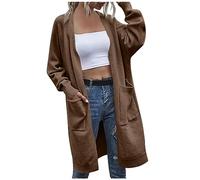 Saymany Cardigan Damen Elegant Strickjacke Pink Strickjacken Für Damen Mit Kapuze Strickjacken Für Damen Lang Cardigan Damen Schwarz Strickweste Strickcardigan Damen Grobstrickjacke Damen(2-Khaki,M)