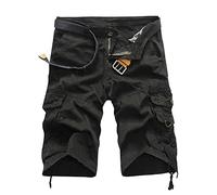 Saymany Cargo Shorts Herren Einfarbiges Elastische Taille Kurze Hosen Mit Taschen Stretch Gym Shorts Regular Fit Bermuda Shorts Wandershorts Laufshorts Tactical Hose Arbeitshose Sommer Herrenshorts