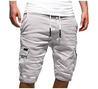 Saymany Chino Shorts Herren Kurze Hose Herren Herren Shorts Kurz Kurze Jogginghose Herren Kurze Hosen Herren Sommer Arbeitshosen Männer Kurz Kurze Cargo Hosen Männer Basketball Shorts（weiß,M