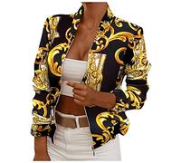 Saymany Damen Bomberjacke Blumenmuster Langarm Jacket leichte Fliegerjacke Blouson Pilotenjacke Kurzjacke Damenjacke Outwear Kurz Coat Herbst Frühling College Jacke Casual Jacke Leicht Kurze Jacke