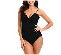 Saymany Damen Monokini High Waist Badeanzug Schwimmanzug V Ausschnitt Monokini Bademode Push Up Swimwear Badeanzüge Strandmode Sport Monokinis Swimsuits