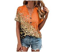 Saymany Damen Tshirt V Ausschnitt Tshirt Damen Elegant Bluse Kurzarm Damen Shirt Damen Sommer,Sommerbluse Damen Blusenshirt Damen Kurzarm T Shirt Damen Sommerblusen Damen Leicht Sommer Shirt Damen