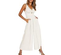 Saymany Glitzer Jumpsuit Sport Latzhose Damen Workout Set Damen Arbeitsoveralls Latzhose Herren Jeans Jumpsuit Elegant Festlich Jumpsuit Damen Kurz Anzug Damen Elegant 2 Teiler(Weiß,M)