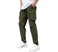 Saymany Herren Cargohose Leichte Cargo Hose Herren Elastische Taille mit Tunnelzug Jogginghose Arbeitshosen männer Sommer Outdoor Wanderhose Sporthose bequem Taktische Hose Herrenhosen mit Taschen