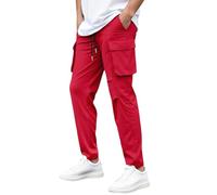 Saymany Herren Cargohose Leichte Cargo Hose Herren Elastische Taille mit Tunnelzug Jogginghose Arbeitshosen männer Sommer Outdoor Wanderhose Sporthose bequem Taktische Hose Herrenhosen mit Taschen
